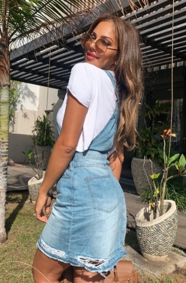 Do It In Denim Distressed Hem Pinafore Dress - Picture 9 of 11